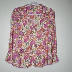 Cottagecore Floral Blouse Pink‎ Size M